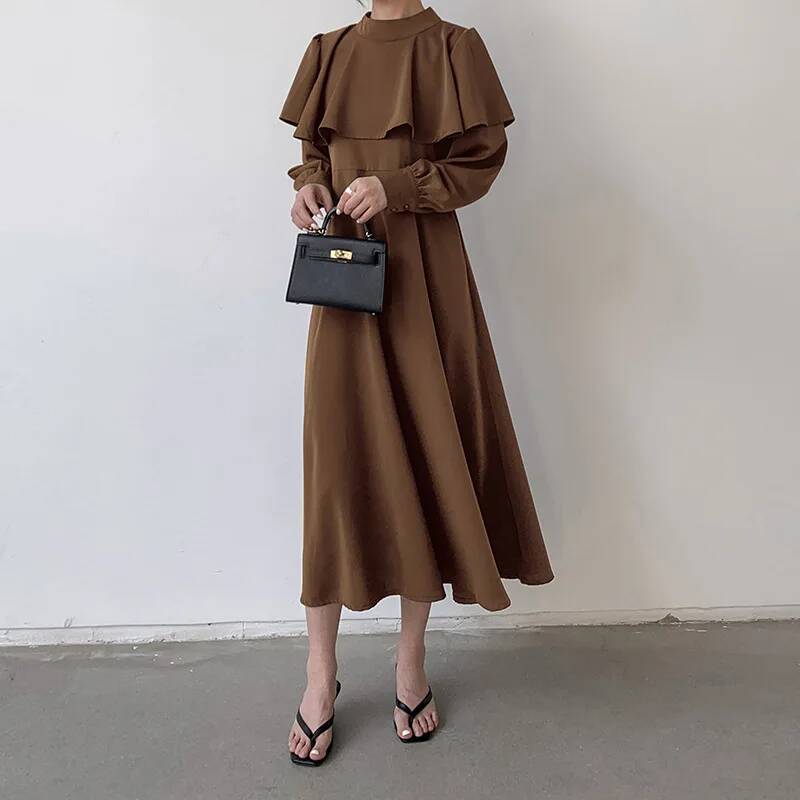 Women's Long Dress Korean and  - Korean Style A Line Shirt Dress review and price