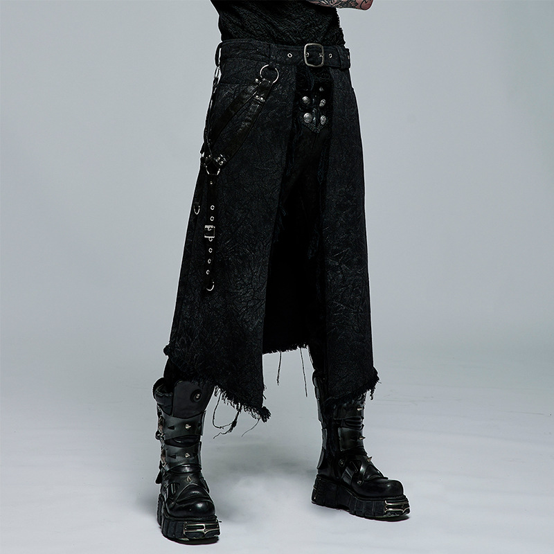 Men Gothic Jacquard Asymmetry  - Skirts review and price