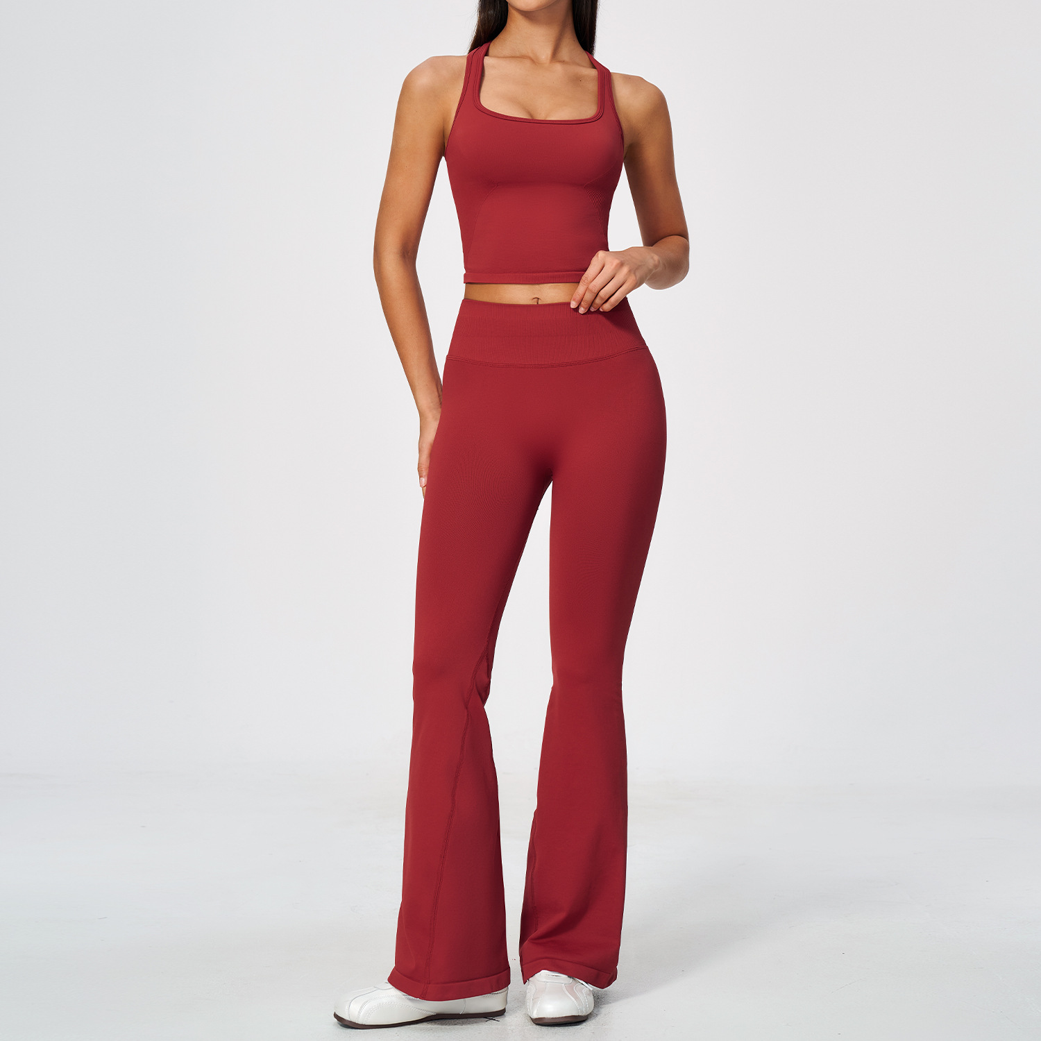 Women 2 Piece Yoga Set Racerba - Seamless Ribbed Workout Tank Top review and price