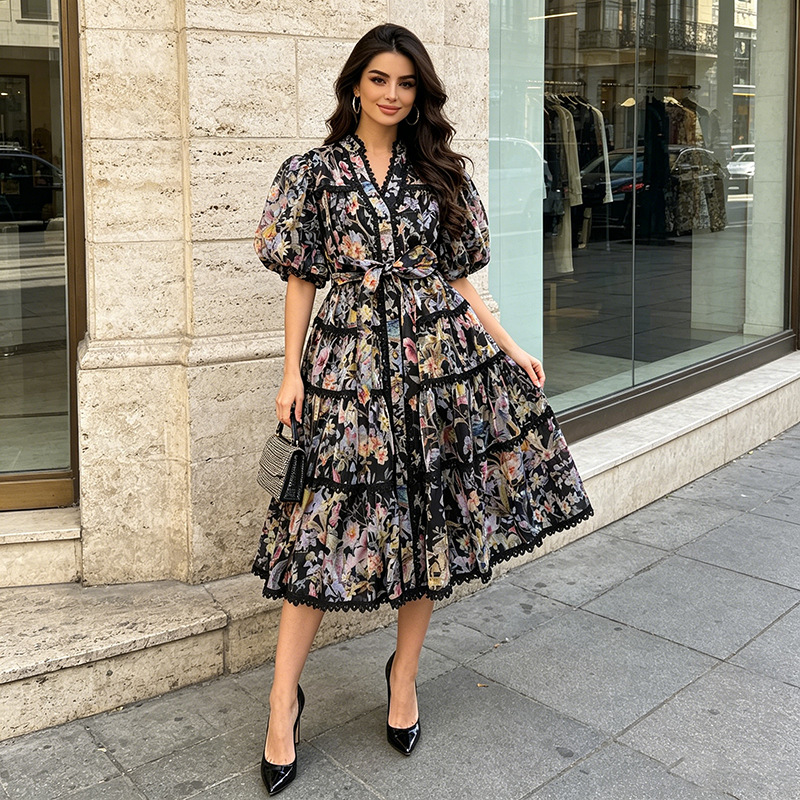 ZAMOR French Vintage Floral Te - French Vintage Floral Midi Dress review and price
