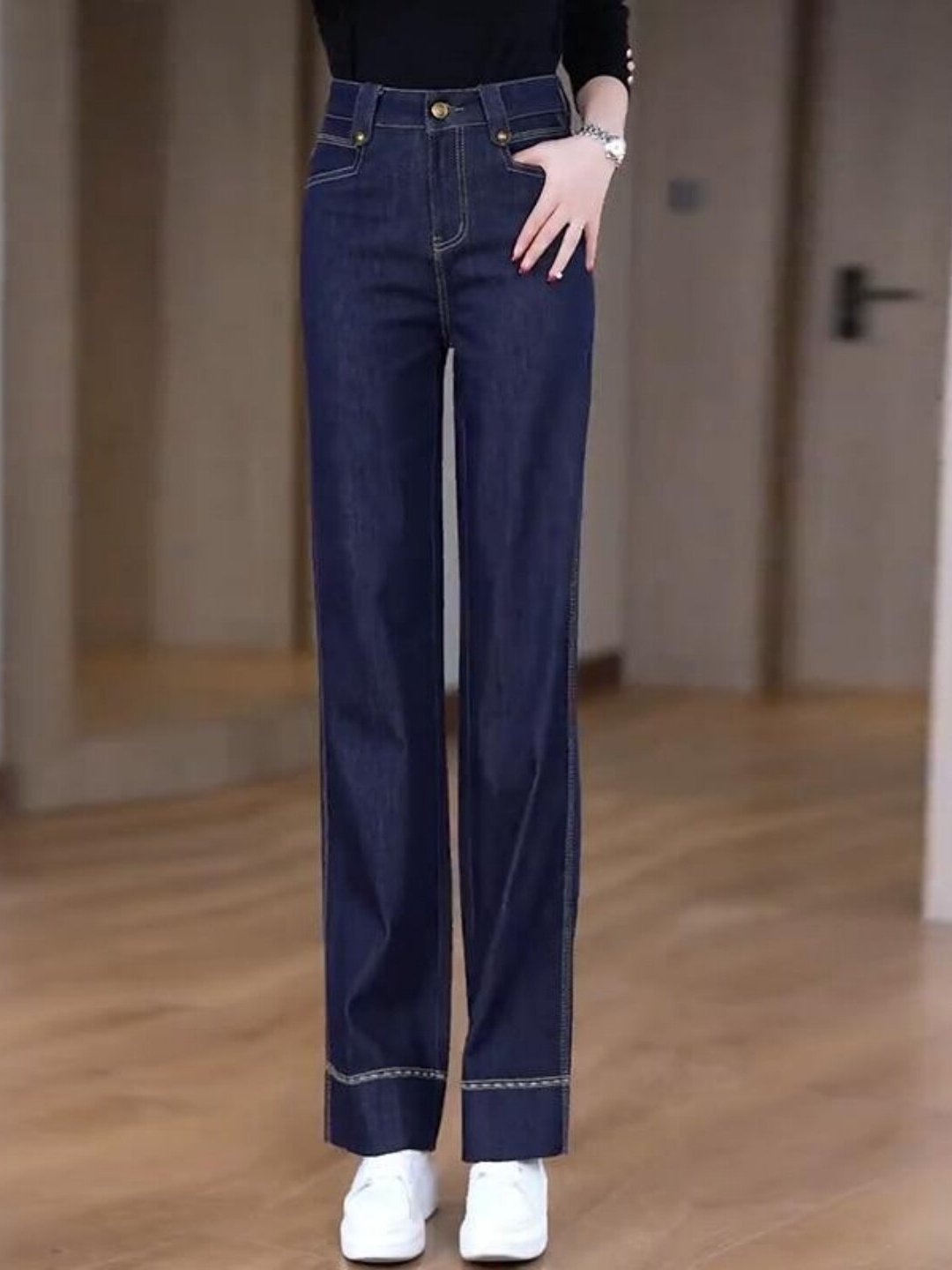 High Waist Wide Leg Denim Blue - Jeans review and price